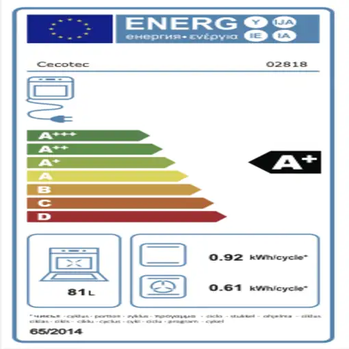 Horno 81 L Negro 02818 CECOTEC