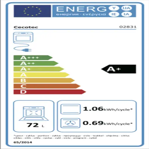 Horno 72 L Acero inoxidable 02831 CECOTEC