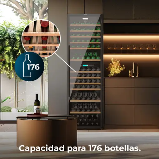 Cecotec Bolero GrandSommelier Duo 176000 Nevera de vino Integrado Negro 176