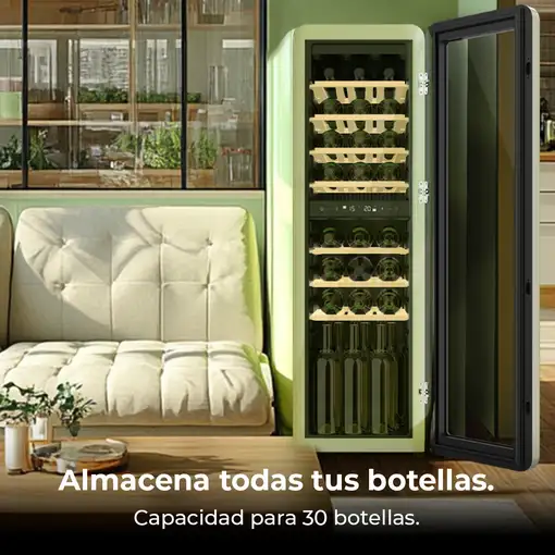 Cecotec Bolero GrandSommelier Origin Duo 30 Hit Green Nevera de vino Independiente