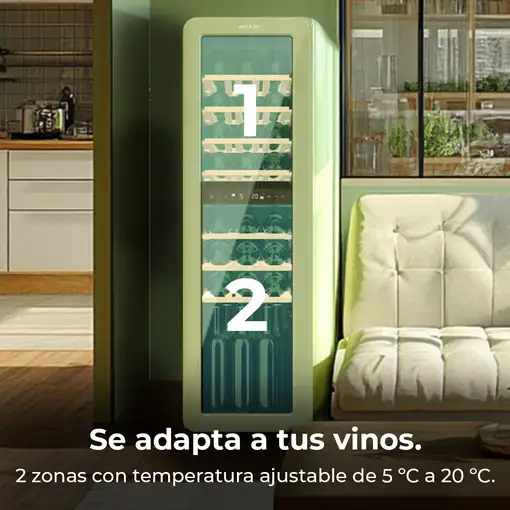 Cecotec Bolero GrandSommelier Origin Duo 30 Hit Green Nevera de vino Independiente