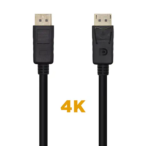 AISENS Cable DisplayPort V1.2 4K@60Hz, DP/M-DP/M, Negro, 1.0m