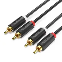 Vention BCMBD cable de audio 0,5 m 2 x RCA Negro