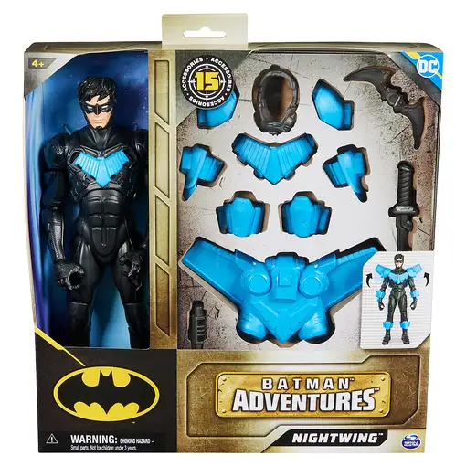 DC Comics , Batman Adventures, figura de acción de Nightwing con 15 accesorios