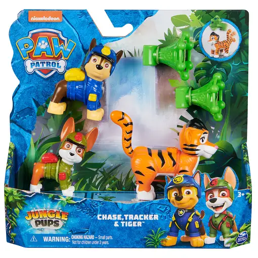 PAW Patrol Patrulla Canina - Figuras DE ACCIÓN Jungle PUPS: Chase, Tracker y Tiger