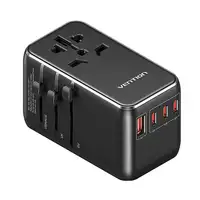 Vention FJGB0 adaptador de enchufe eléctrico Universal Negro