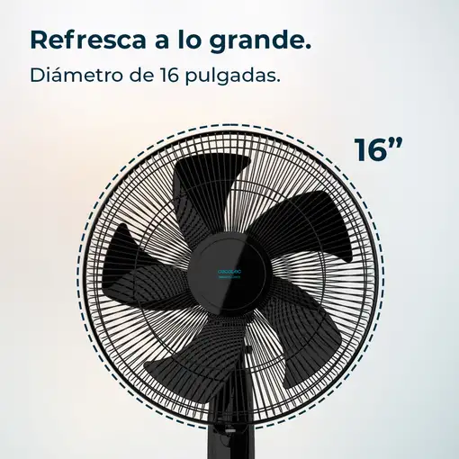 Ventilador de pie negro 45, Ø40 cm, 5 aspas, EnergySilence 515 MaxFlow CECOTEC