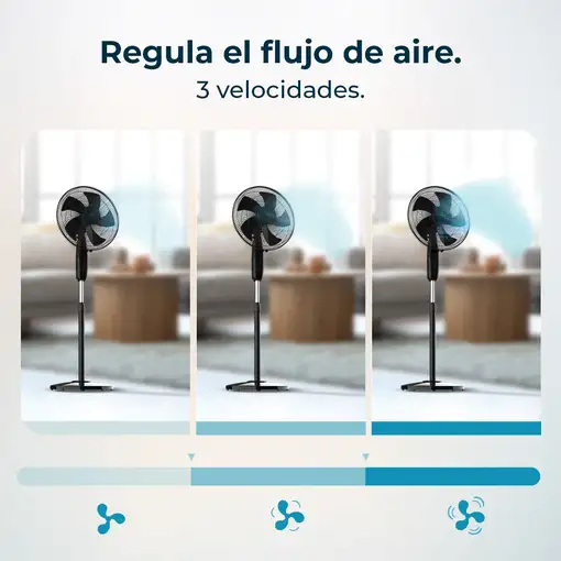 Ventilador de pie negro 45, Ø40 cm, 5 aspas, EnergySilence 515 MaxFlow CECOTEC