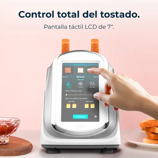 Tostadora 2 ranuras, pantalla táctil, 1400W, ToastPad Double Pro Screen CECOTEC