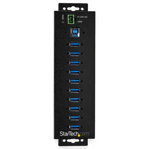 StarTech.com Hub Concentrador Ladrón USB de 10 Puertos con Adaptador de Corriente