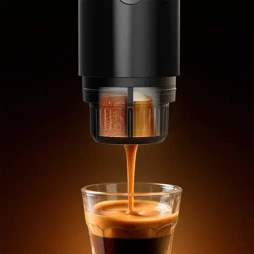 Cafetera Portátil Roma Prixton (Cápsulas/Café Molido - 2 Tazas - Negro)