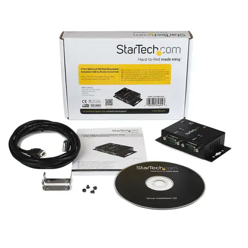 StarTech.com Concentrador Hub Industrial de 2 Puertos Serie Serial RS232 a USB