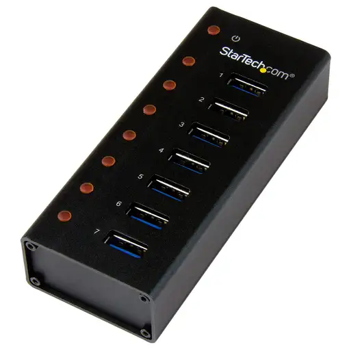 StarTech.com Concentrador USB 3.0 de 7 Puertos con Caja de Metal - 5Gbps