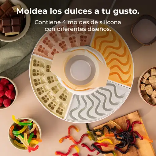 Máquina de golosinas y fondue de chocolate 2 en 1, 40W, Fun&Sugar Gummy CECOTEC