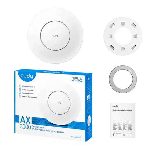 Cudy AP3000 punto de acceso inalámbrico 2976 Mbit/s Blanco Energía sobre Ethernet