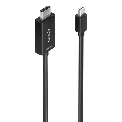 AISENS Cable conversor MINI DP a HDMI 4K@60Hz, MINI DP/M-HDMI/M, Negro, 0.6m