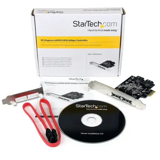 StarTech.com Tarjeta Adaptadora Controladora PCI Express PCIe 2 Puertos eSATA
