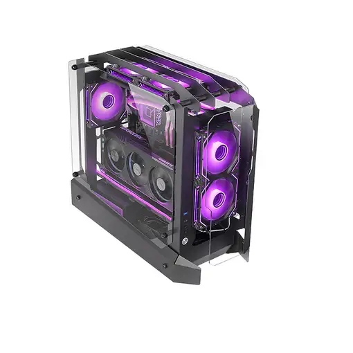 Mars Gaming MC-EDGE, Caja Gaming ATX, Diseño Open Air, Triple Panel Cristal
