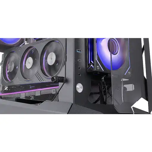 Mars Gaming MC-EDGE, Caja Gaming ATX, Diseño Open Air, Triple Panel Cristal