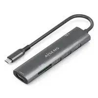 AISENS USB-C Dock 7 en 1, USB-C A, 1x HDMI, 2x USB-A USB2.0, 1x USB-A USB3.0, 1x U