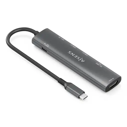 AISENS USB-C Dock 7 en 1, USB-C A, 1x HDMI, 2x USB-A USB2.0, 1x USB-A USB3.0, 1x U