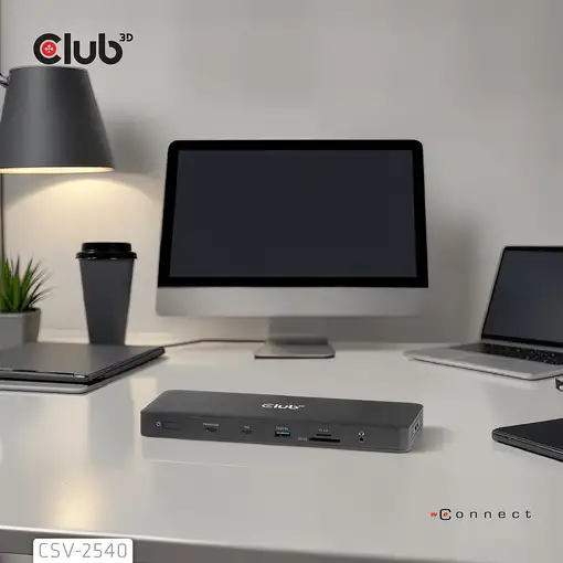 Estación de acoplamiento de accesorios de red Club3D 14 en 1 USB-C 150 W CSV-2540