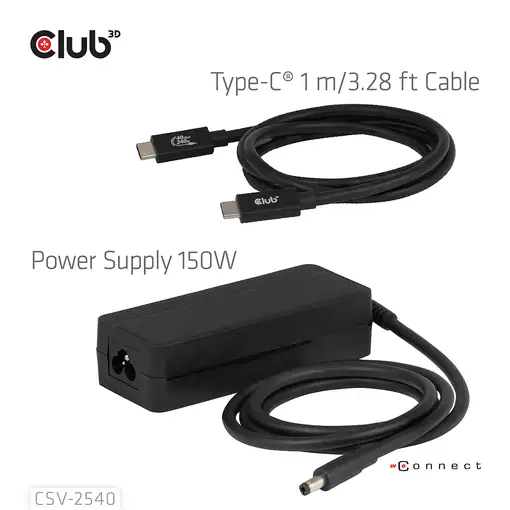 Estación de acoplamiento de accesorios de red Club3D 14 en 1 USB-C 150 W CSV-2540