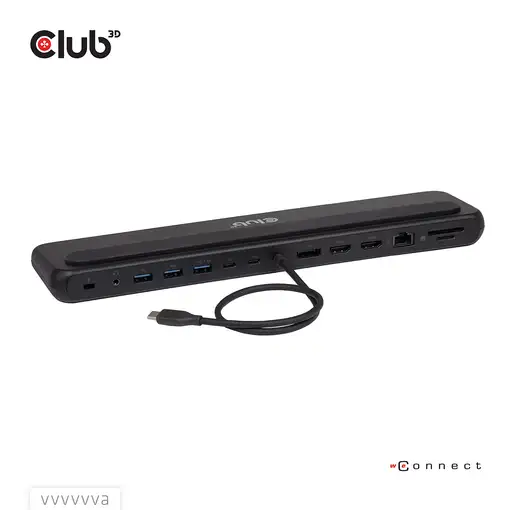 Estación de acoplamiento de accesorios de red Club3D 12 en 1 USB-C 100 W CSV-2541