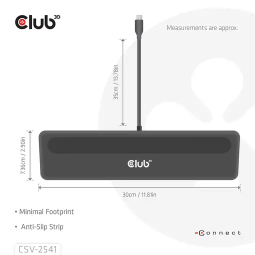 Estación de acoplamiento de accesorios de red Club3D 12 en 1 USB-C 100 W CSV-2541