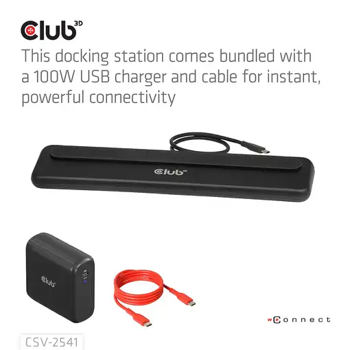 Estación de acoplamiento de accesorios de red Club3D 12 en 1 USB-C 100 W CSV-2541