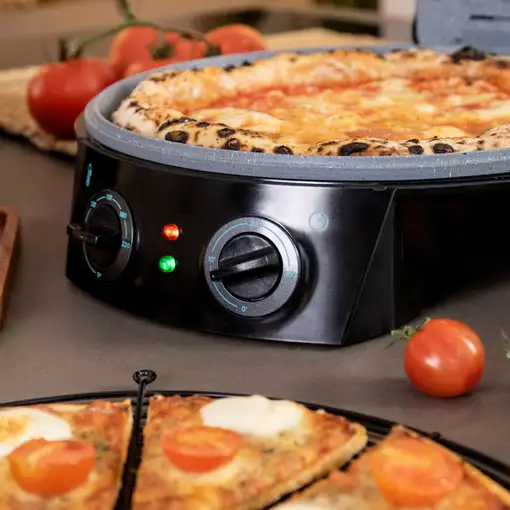 Pizzera eléctrica negra 1800W, Fun Pizza & Co Maker CECOTEC