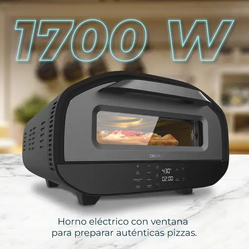 Mini Horno para pizza 1700W, Pizza & Co Tifosi CECOTEC
