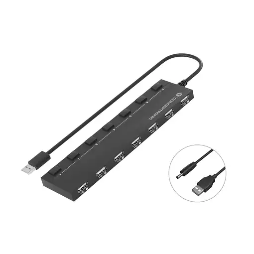 Conceptronic HUBBIES08B hub de interfaz USB 2.0 480 Mbit/s Negro Conceptronic HUBBIES08B hub de interfaz USB 2.0 480 Mbit/s Negro