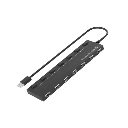 Conceptronic HUBBIES08B hub de interfaz USB 2.0 480 Mbit/s Negro