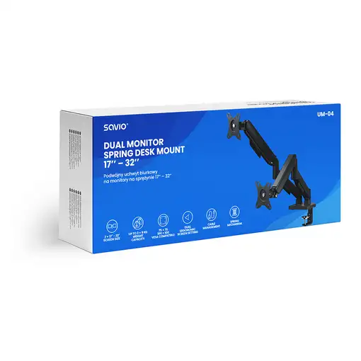 Savio UM-04 soporte para monitor 81,3 cm (32") Negro
