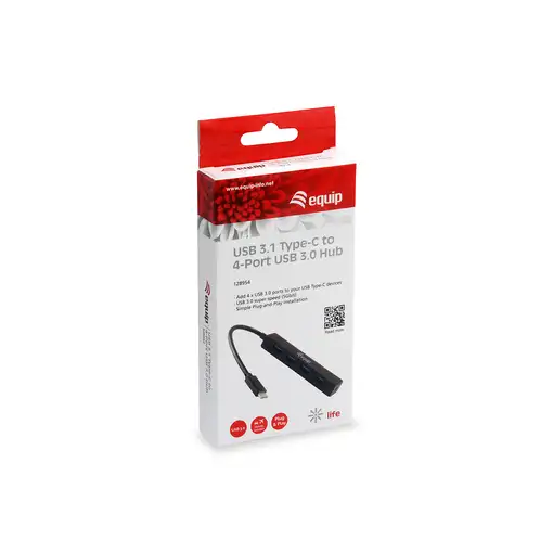 Equip 128954 hub de interfaz USB 3.2 Gen 1 (3.1 Gen 1) Type-C 5000 Mbit/s Negro