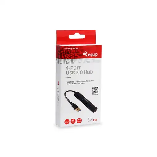 Equip 128953 hub de interfaz USB 3.2 Gen 1 (3.1 Gen 1) Type-A 5000 Mbit/s Negro