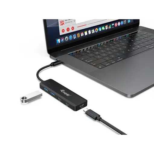 Equip 128964 hub de interfaz USB 3.2 Gen 1 (3.1 Gen 1) Type-C 5000 Mbit/s Negro