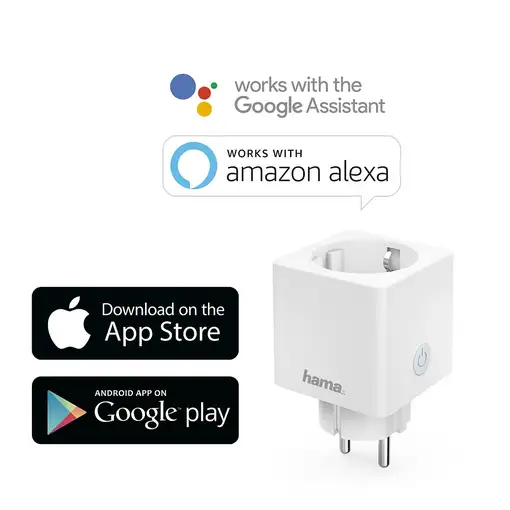 Hama | Enchufe Inteligente WLAN (3680 W, IP20, Compatible con Alexa y con Google H