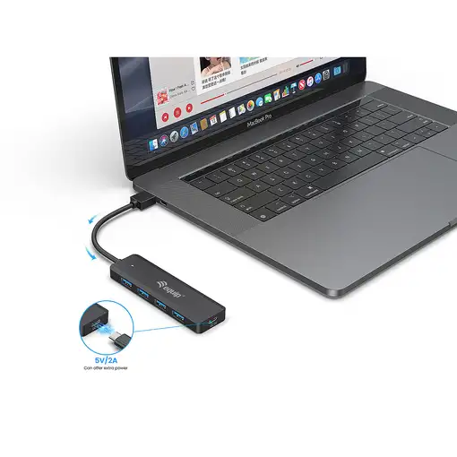 Equip 128959 hub de interfaz USB 3.2 Gen 1 (3.1 Gen 1) Type-A 5000 Mbit/s Negro