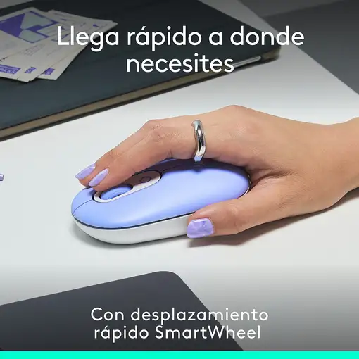 Logitech POP Mouse, ratón inalámbrico Bluetooth compacto y portátil con botones pr