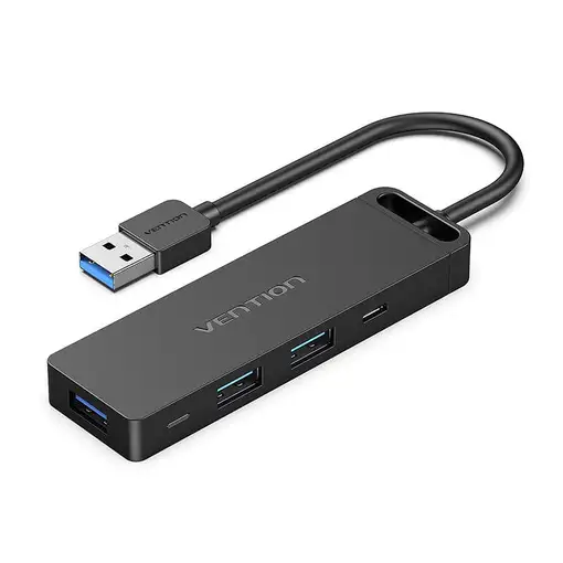 Vention CHVBB hub de interfaz USB 3.2 Gen 1 (3.1 Gen 1) Type-A 5000 Mbit/s Negro