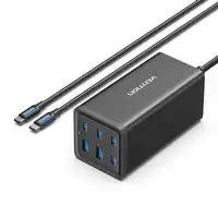 Vention FENB0-EU cargador de dispositivo móvil Universal Negro USB, Corriente alte