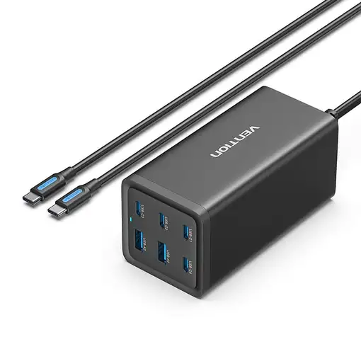 Vention FENB0-EU cargador de dispositivo móvil Universal Negro USB, Corriente alte