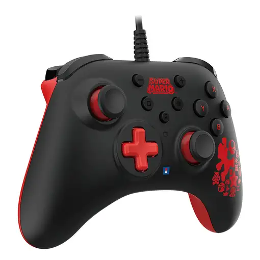 Hori HORIPAD Turbo Mario Negro, Rojo USB Gamepad Nintendo Switch