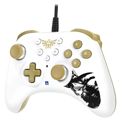 Hori HORIPAD Turbo Zelda Oro, Blanco USB Gamepad Nintendo Switch