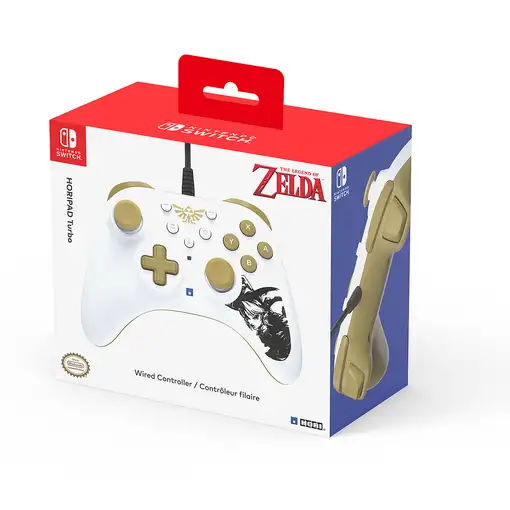Hori HORIPAD Turbo Zelda Oro, Blanco USB Gamepad Nintendo Switch