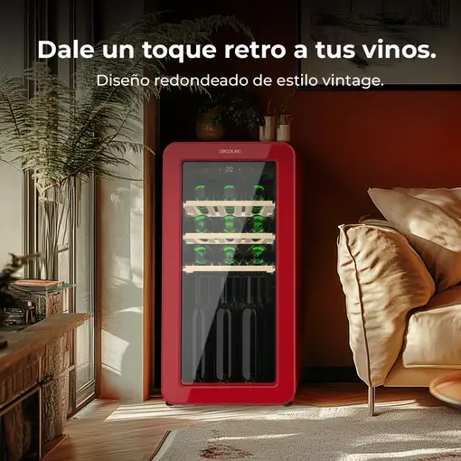 Cecotec Bolero GrandSommelier Origin 18 Hit Red Nevera de vino Independiente Rojo