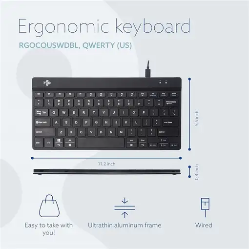 R-Go Tools Teclado ergonómico R-Go Compact Break, teclado compacto con software de