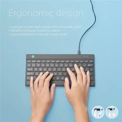 R-Go Tools Teclado ergonómico R-Go Compact Break, teclado compacto con software de